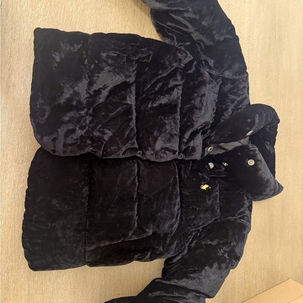 Ralph Lauren Black Velvet Puffer Jacket